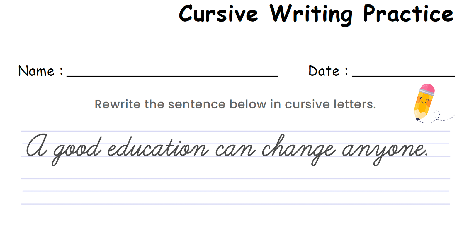 cursive handwriting practice worksheet v1