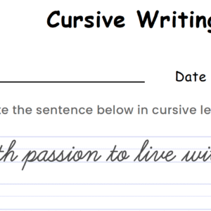 Cursive Handwriting Practice Worksheet V3 Download