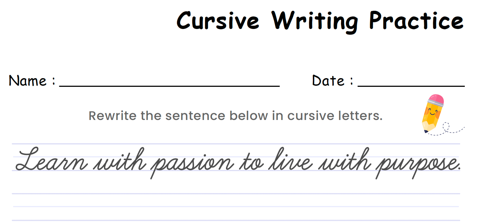 cursive handwriting practice worksheet v3
