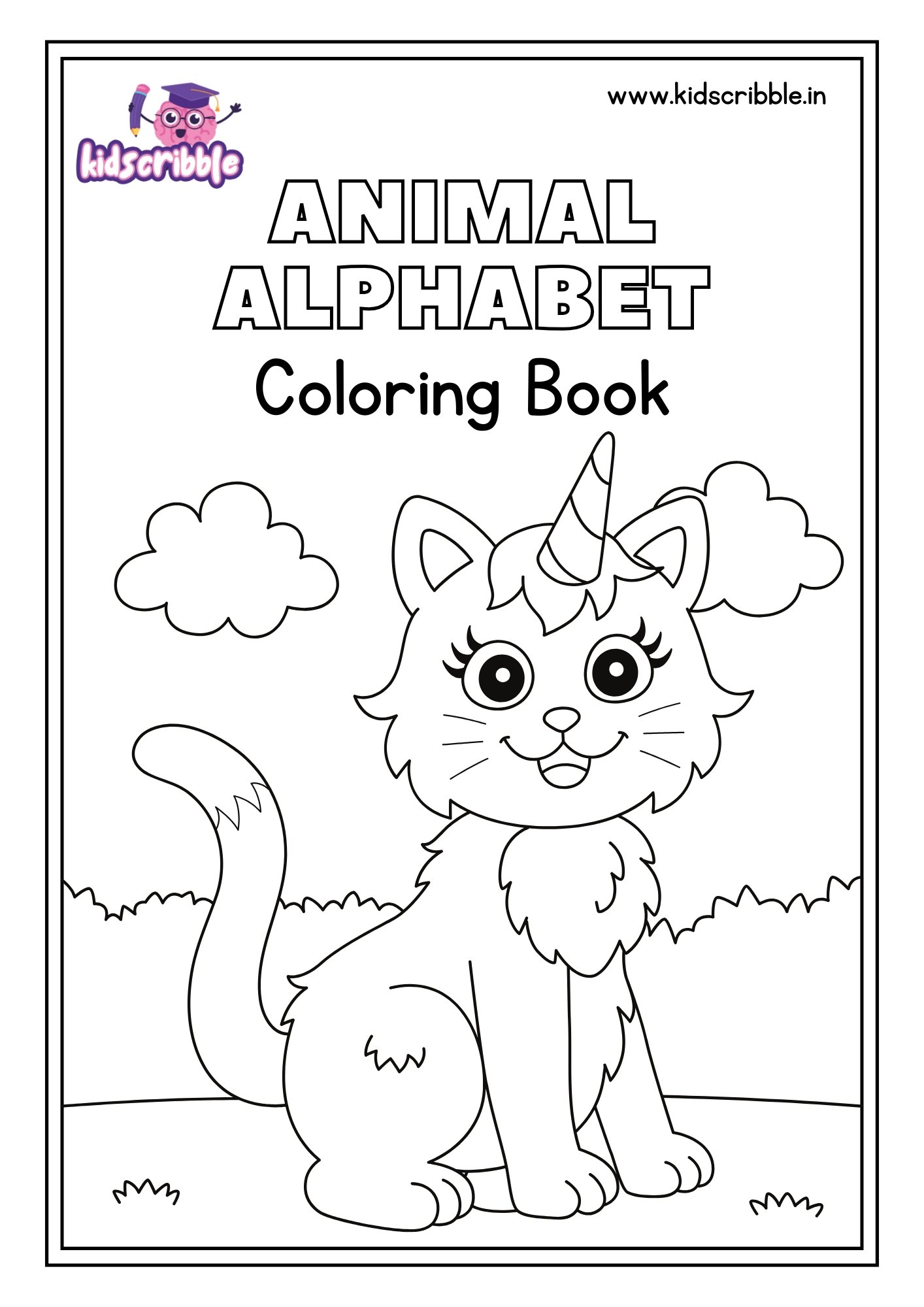 Alphabets Animals Coloring Worksheet Book for Kids Download