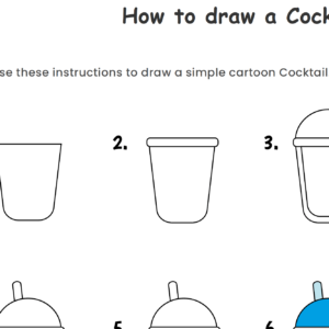 Buy & Download Cocktail Drawing Worksheet
