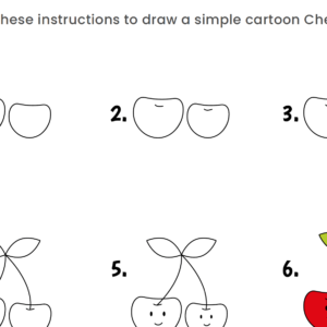 Buy & Download Cherry Coloring Drawing Worksheet