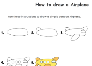 How to draw Airplane worksheet buy and download