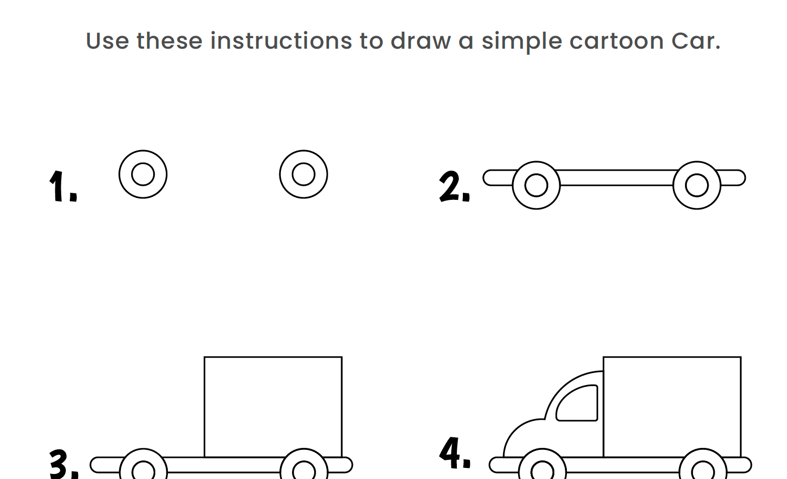 how to draw car worksheet