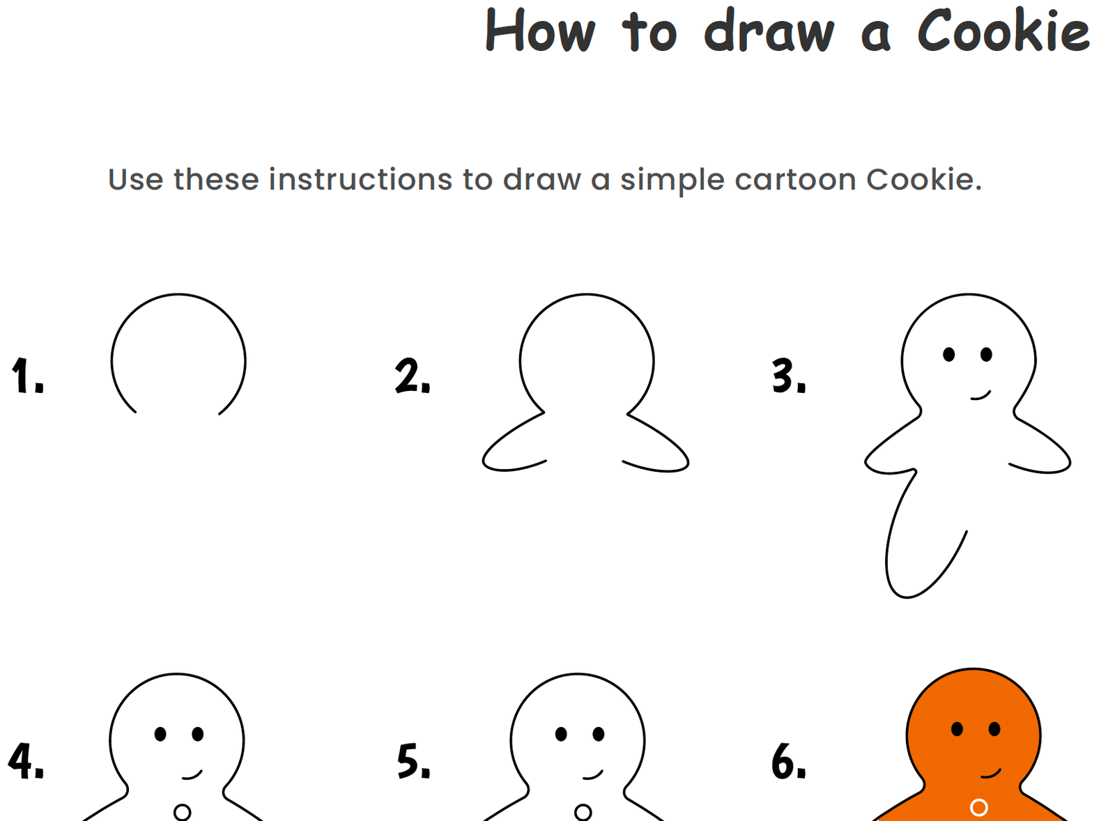 buy & download how to draw cookie worksheet