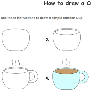 Cup Drawing Worksheet for Kids Download