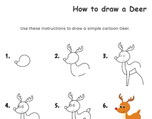 How to draw Deer worksheet download