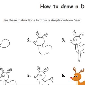 Deer Drawing Worksheet for Kids Download