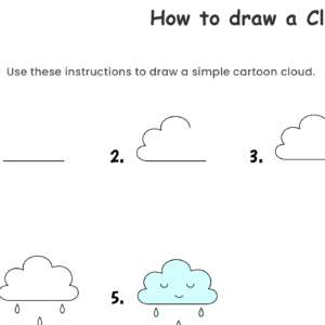 Buy & Download Cloud Coloring Drawing Worksheet