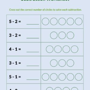 Maths Subtraction Assignment Worksheets | Kids Activity Sheets Download