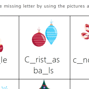 Missing Letters Chirstmas Worksheet Download