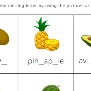 Missing Letters Fruits Worksheet V2 Download