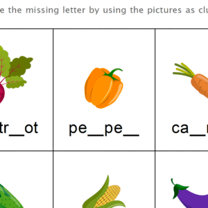 Download Missing Letters Vegetables Worksheet