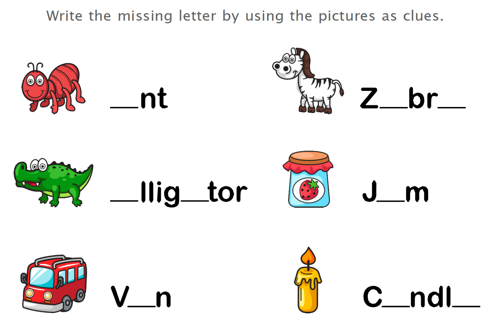 missing letters a,e worksheet v2